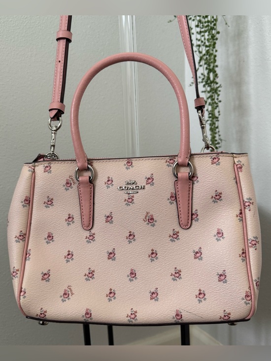 Coach Handbags - Coach Pink Floral Mini Surrey Carryall with Top Handles and crossbody strap